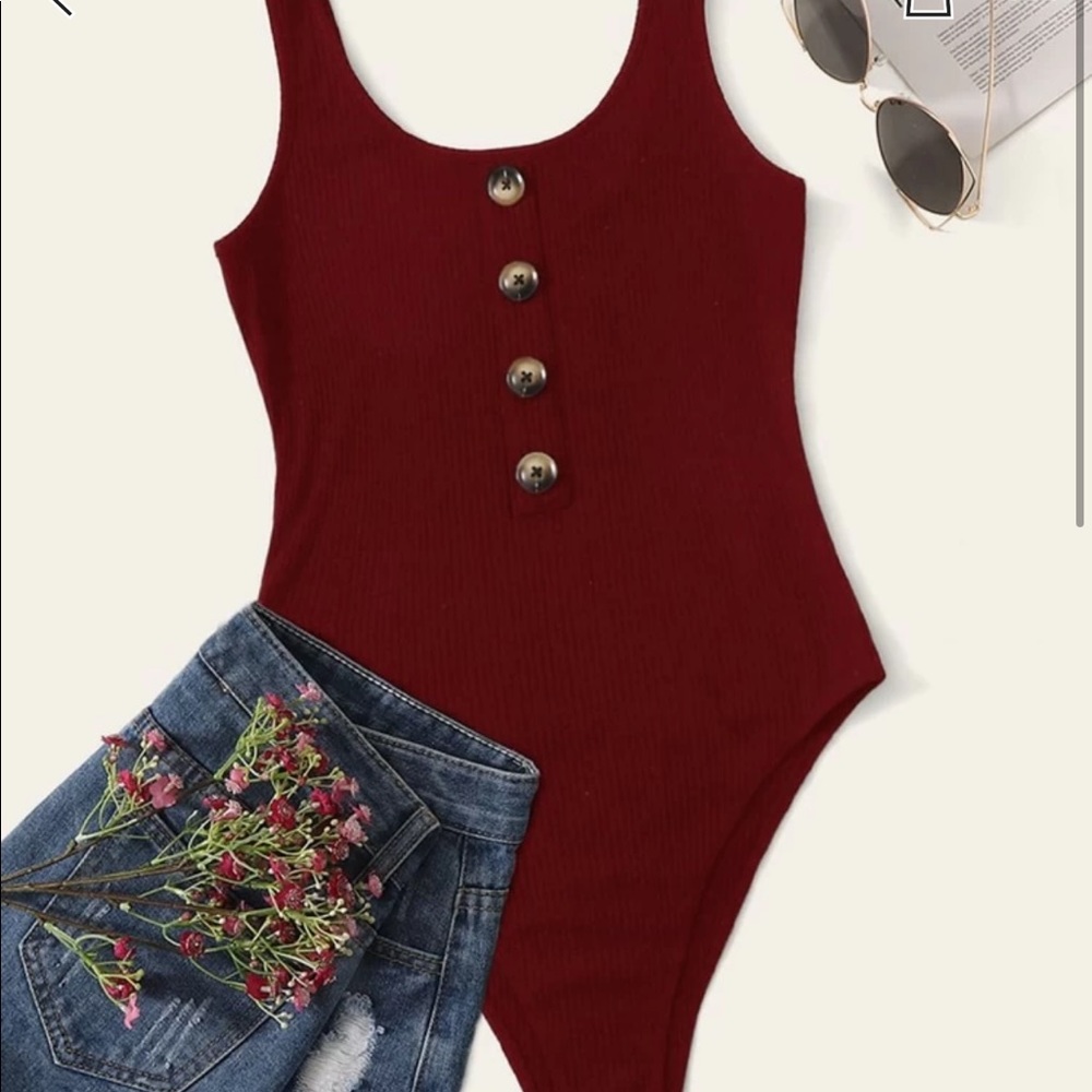 Button up ribbed body suit